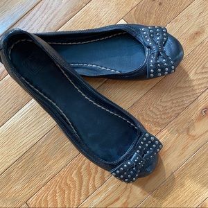 Frye black studded flats size 8.5